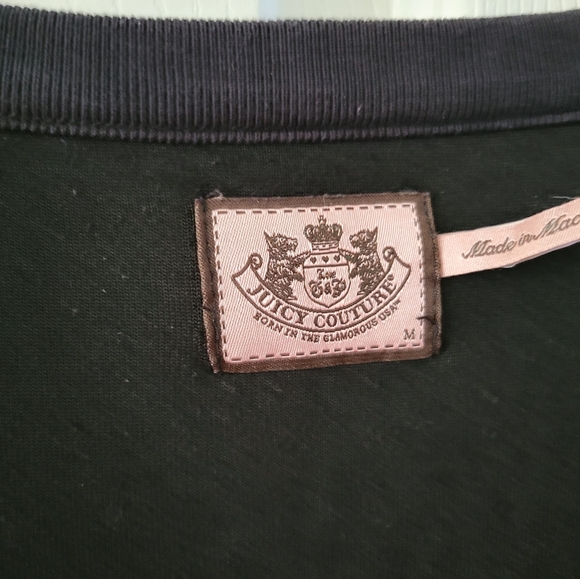 Juicy Couture Black Velour vintage Y2k Stud Sweatshirt size Medium - Picture 3 of 6